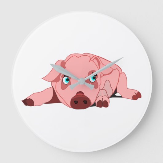 Pink Pig - Your Colots and Text Grote Klok (Voorkant)
