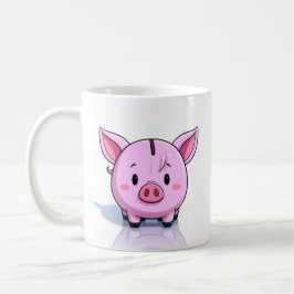 Pink piggy bank koffiemok