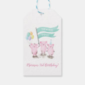 Pink Piggy's Kids Verjaardagsgunst Tags Cadeaulabel (Achterkant)
