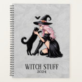 Pink Pin Up Witch Planner (Voorkant)
