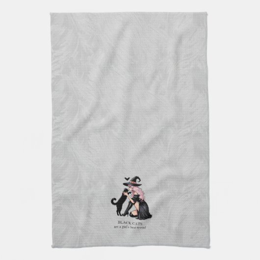 Pink Pin Up Witch Theedoek (Verticaal)