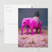 Pink Pinapple Elephant Surreal Briefkaart (Voorkant / Achterkant)