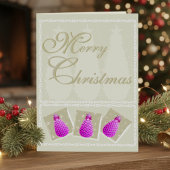 Pink Pine Cone Christmas Photo Folded Holiday Card Feestdagen Kaart
