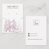 PINK PINE TREE FOREST KETTING EARRING DISPLAY VISITEKAARTJE (Voorkant / Achterkant)