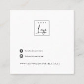 PINK PINE TREE WINTER FOREST STUD EARRING DISPLAY VIERKANTE VISITEKAARTJE (Achterkant)