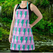 Pink Pineapples Caribbean Blue   Strandlaken