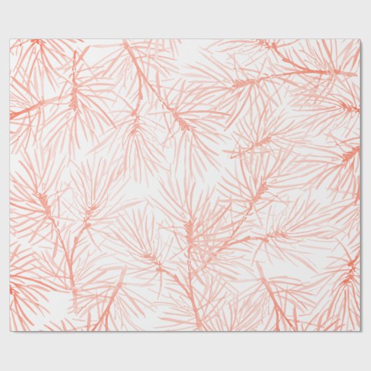 PINK PINK PINE NEEDLES PATTERN VOOR CHRISTMAS GIFT CADEAUPAPIER (Vlak)