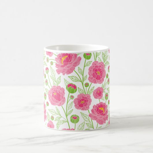 PInk Pioenenpatroon Koffiemok (Center)