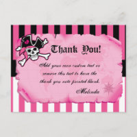 Pink Pirate Bedankt Kaarten