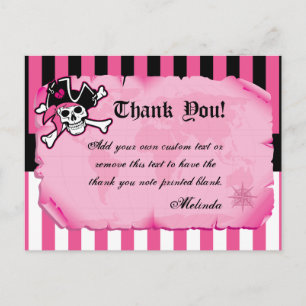 Pink Pirate Bedankt Kaarten