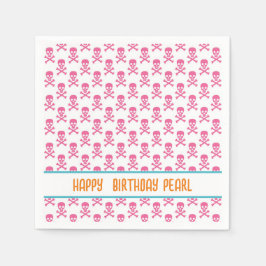 Pink Pirate Crossbones Modern Happy Birthday NAAM Servet