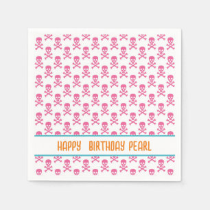 Pink Pirate Crossbones Modern Happy Birthday NAAM Servet