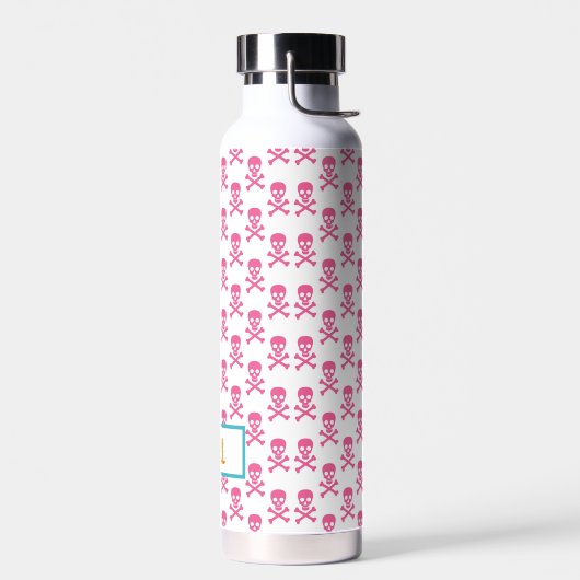 Pink Pirate Crossbones NAAM Verjaardag Kinder Fun Waterfles (Links)