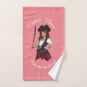 Pink Pirate Girl Bad Handdoek (Handdoek)
