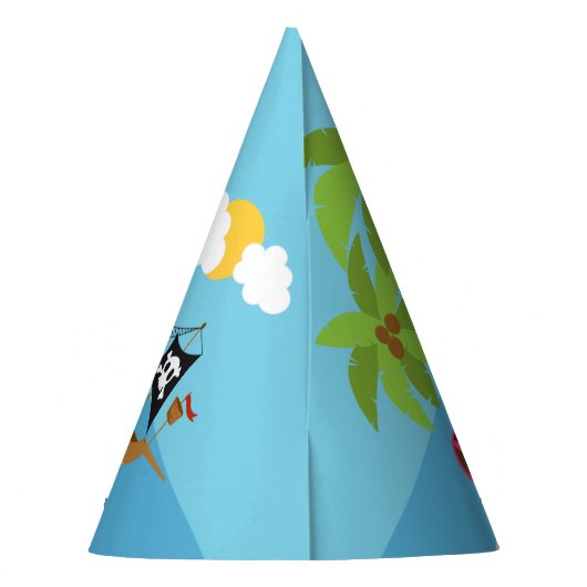 Pink Pirate Girl Birthday Party Feesthoedjes (Achterkant)