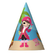Pink Pirate Girl Birthday Party Feesthoedjes (Voorkant)