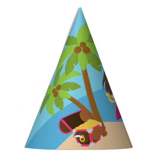 Pink Pirate Girl Birthday Party Feesthoedjes (Links)