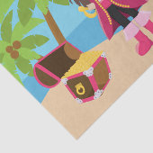 Pink Pirate Girl Birthday Party Tissuepapier (Detail)