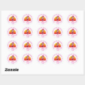 Pink Pirate Party ADRES Ronde Sticker (Vel)