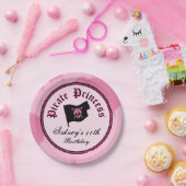 Pink Pirate Princess Party Papieren Bordje (Feest)
