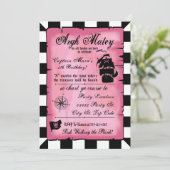 Pink Pirate Princess Verjaardag, 5x7 Uitnodiging (Staand voorkant)