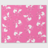 Pink Pit Bull Dog Baby shower Cadeaupapier (Vlak)
