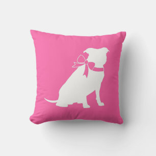 Pink Pit Bull Dog Baby shower Kussen