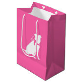 Pink Pit Bull Dog Baby shower Medium Cadeauzakje (Voorkant Gekanteld)