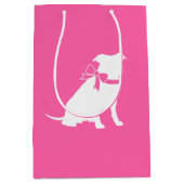 Pink Pit Bull Dog Baby shower Medium Cadeauzakje (Voorkant)