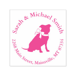 Pink Pit Bull Dog Baby shower Zelfinktende Stempel