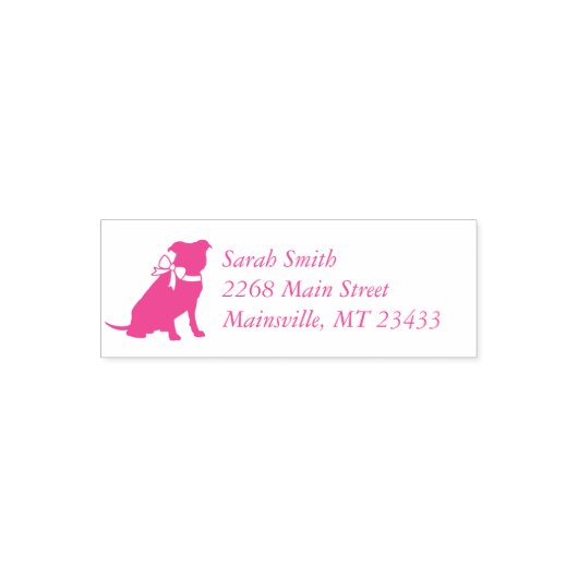 Pink Pit Bull Dog Baby shower Zelfinktende Stempel (Design)