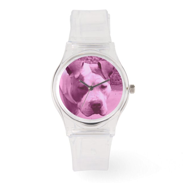 Pink Pit Bull Watch Horloge (Voorkant)