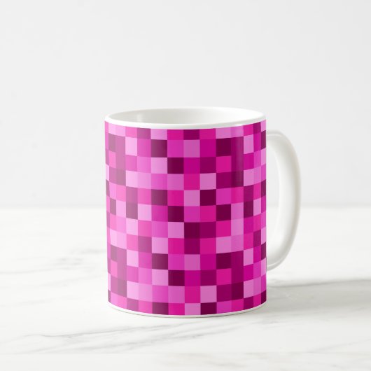 Pink Pixels Printed Coffee Mug Cup Koffiemok (Voorkant rechts)