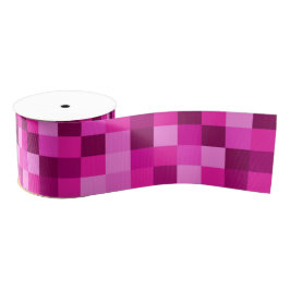 Pink Pixels Ribbon, Modern Pixels Pink Ribbon Grosgrain Lint