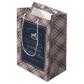 Pink Plaid Classic Rocking Horse Birthday Favor Medium Cadeauzakje (Voorkant Gekanteld)