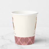 Pink Plaid Classic Teddy Bear Baby Shower Papieren Bekers (Rechts)
