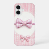 Pink Plaid - Cute Bow Tie Phone Case iPhone 16 Hoesje (Achterkant)