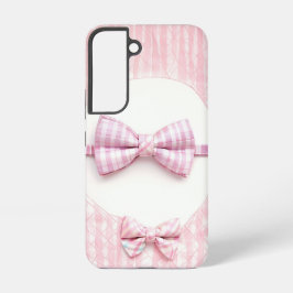 Pink Plaid - Cute Bow Tie Phone Case Samsung Galaxy Hoesje