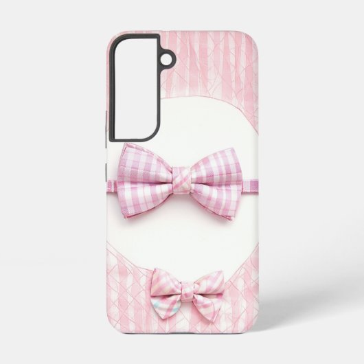 Pink Plaid - Cute Bow Tie Phone Case Samsung Galaxy Hoesje (Achterkant)