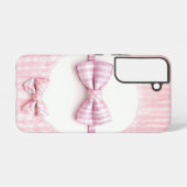 Pink Plaid - Cute Bow Tie Phone Case Samsung Galaxy Hoesje (Achterkant horizontaal)