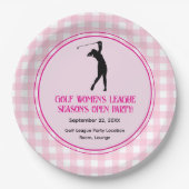 Pink Plaid Dames Golf League Papier Bord (Voorkant)