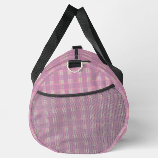 Pink Plaid Duffel Bag, Large Plunjezak (Rechts)