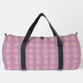 Pink Plaid Duffel Bag, Large Plunjezak (Achterkant)