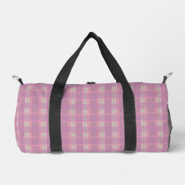 Pink Plaid Duffle Bag, Small Plunjezak