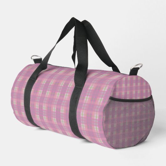 Pink Plaid Duffle Bag, Small Plunjezak (Rechterhoek)