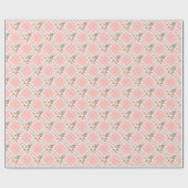 Pink Plaid Floral Cadeaupapier (Vlak)