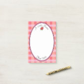 Pink Plaid Girly Design Post-it® Notes (Op bureau)