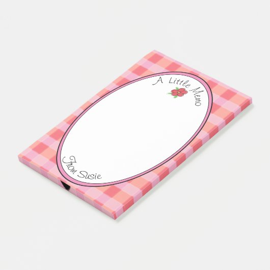 Pink Plaid Girly Design Post-it® Notes (Schuin)