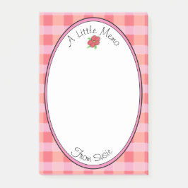 Pink Plaid Girly Design Post-it® Notes