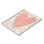 Pink Plaid Heart Art  Style Journal Notitieboek (Linkerzijde)